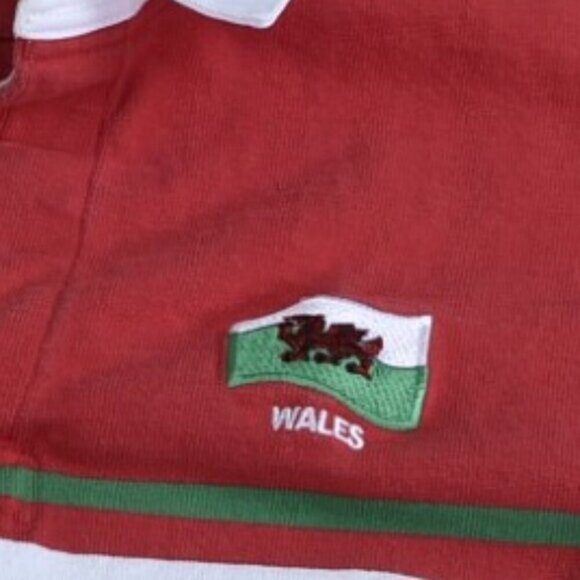 Barbarian Rugby Wear Wales Long Sleeve Striped Red Polo Athletic XXL - Picture 3 of 8